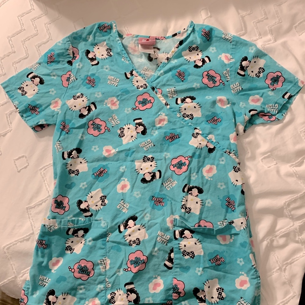 Hello Kitty Scrub Top- Blue